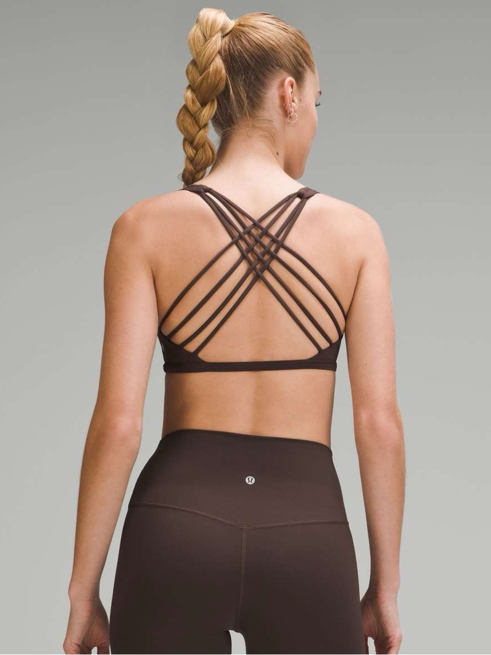LULULEMON ESPRESSO BROWN FREE TO BE WILD STRAPPY SPORTS BRA